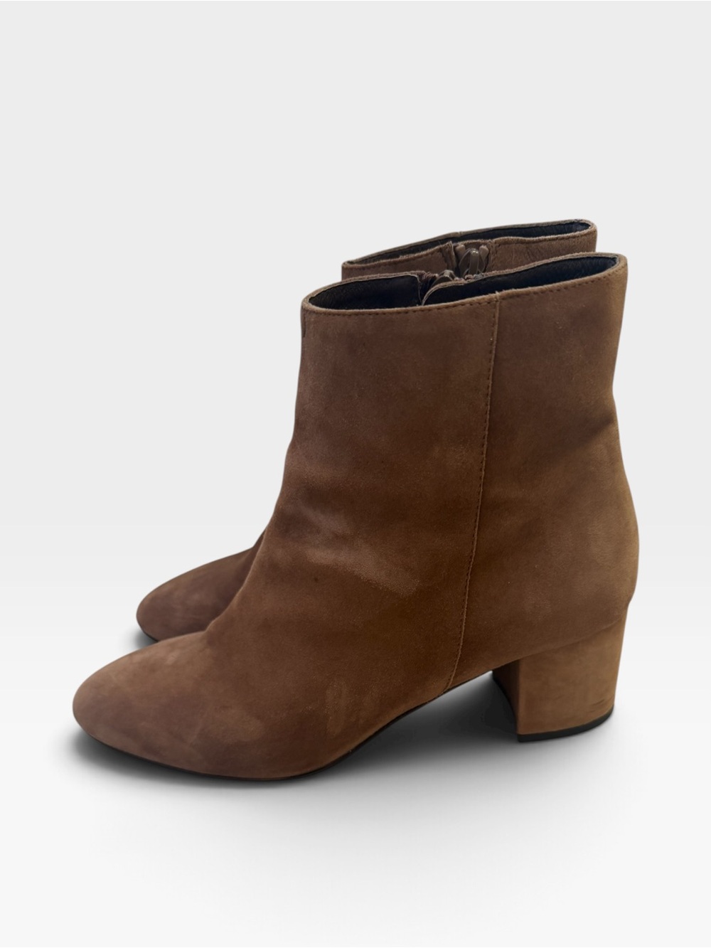Women's J. Crew Brown Suede Block Heel Ankle Boots